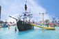 Large Holiday Resort Fiberglass Pirate Ship For Theme Water Parks , 19*13.6*9m