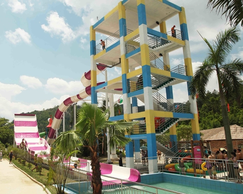 Reuzeaqua-Parkmateriaal het Opwekken Zwembadglasvezel Waterslides voor Volwassenen