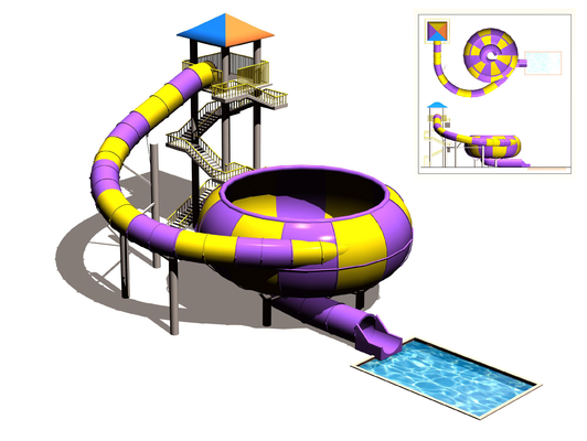 De Glasvezeldia van het Aquapark/de Ruimtedia van het Komwater met Hoge Capaciteit 720 Ruiters/h