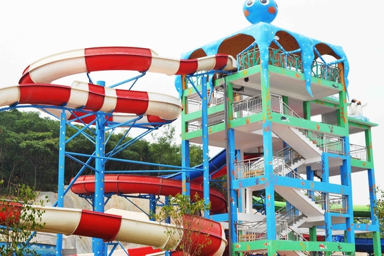 De Dia van het Aquapark, Dia's van het de Glasvezelwater van het Familiespel de Binnen 6m Hoogte voor Aangepast Waterpark