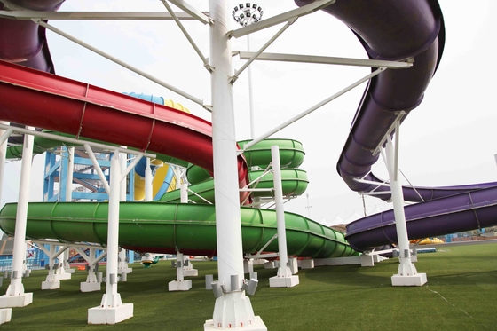 Spiraalvormige het Waterdia's van het roestvrij staalbevestigingsmiddel FRP voor Reuze Openluchtwaterpark