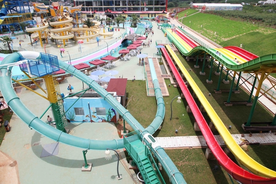Opwindende Aqua-het Waterdia's van de Parkglasvezel, Platformhoogte 16m voor Waterpark