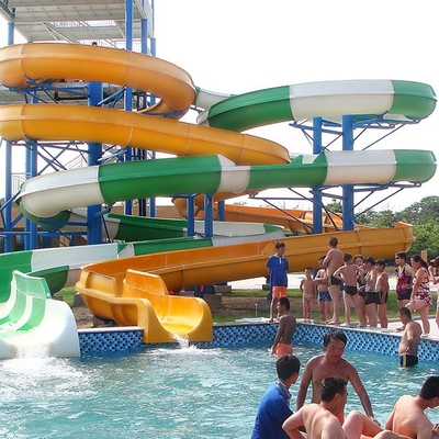 Het Waterparkmateriaal, Glasvezel Open/Dichte Spiraalvormige Dia, Douanewater glijdt 11m Hoogte
