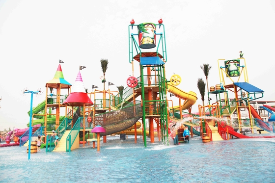 Duurzame Aqua-Speelplaats met Waterpark-Dia's en Grappige Wateremmer