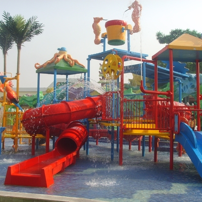 Het Materiaal van het waterpark, het Waterspeelplaats van Jonge geitjes voor 50 Ruiters 17.5 * 11 * 7m