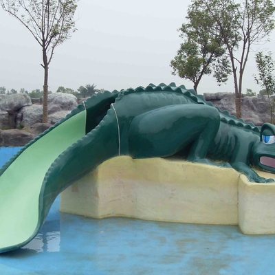 Van het het Parkmateriaal van het glasvezelwater de Dia van de het Beeldverhaalkrokodil voor Kinderen/Aangepaste Waterdia