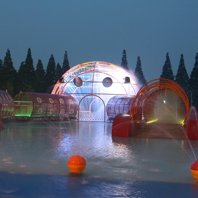 Het openluchtmateriaal van de het Labyrintspeelplaats van de Vermaakkrab, Spel van Aqua van het Waterpark het Grote
