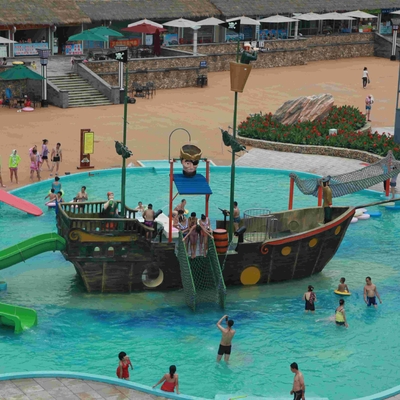 Van het het Spelwater van glasvezelaqua het Parkmateriaal, de Dia's van het de Jonge geitjeswater van het Piraatschip