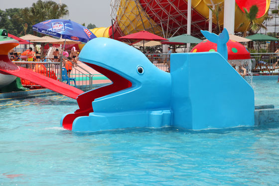 Outdoor Water Park Whales Cartoon Shape Kids Pool Whale Water Slides CE SGS