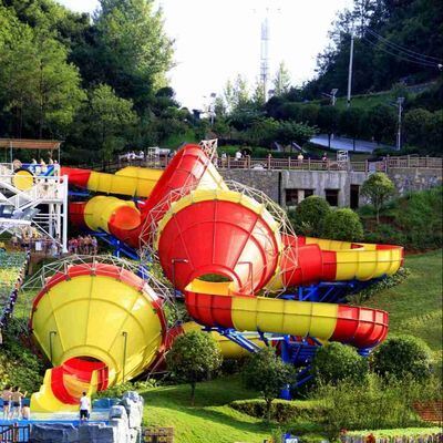 VISON Tantrum Valley 14.6m High-Capacity UV-Stabilized Fiberglass Water Slide for Water Parks