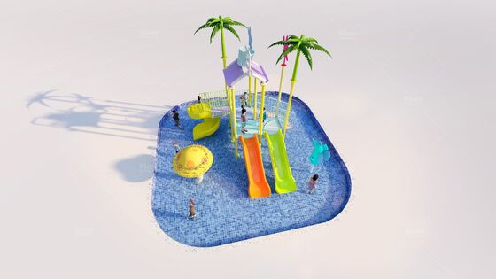 6.3m*6.3m*4.5m Oceaanstijl Thema Aqua Speeltuin met 12 Maanden Garantie voor Nat Speelgebied