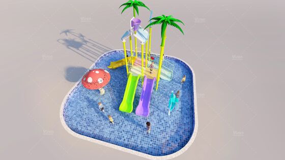 6.3m*6.3m*4.5m Oceaanstijl Thema Aqua Speeltuin met 12 Maanden Garantie voor Nat Speelgebied