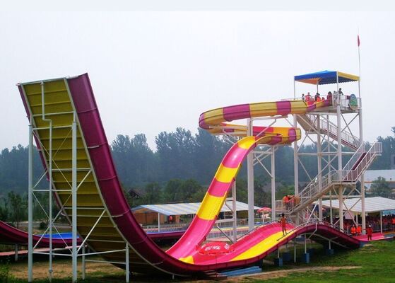2-persoons U-Turn waterglijbaan met 13m Wall-Ride Thrill, 480 renners/uur Capaciteit en 21×58m Compact Footprint