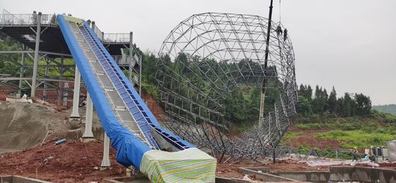 Abyss Slide AB-01 Fiberglass Water Slide with 4-Person Clover Raft and 18m Diameter Horn Body from 15m Platform