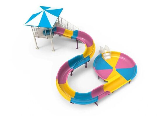 Kindvriendelijke waterglijbaan met een zachte draai voor ouders en kinderen
