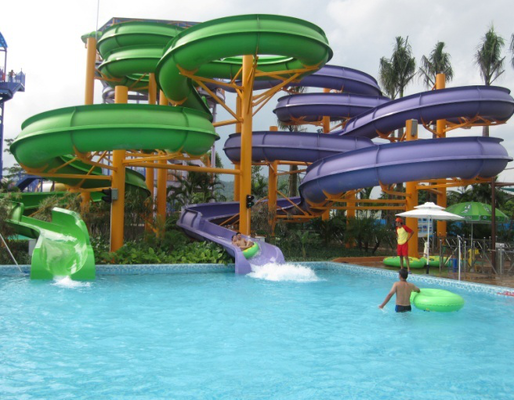 Multi-baans Aangepaste Spiraal Waterglijbaan voor Waterparken - SGS Gecontroleerde Fabrikant